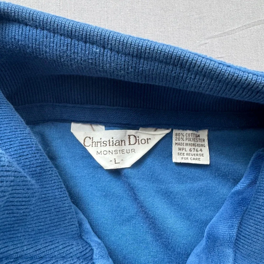Christian Dior Monsieur Vintage Velour Track Jacket Blue Black Colorblock Large